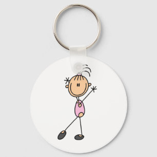 Stick Figure Girl Gymnast Tshirts and Gifts Keychain