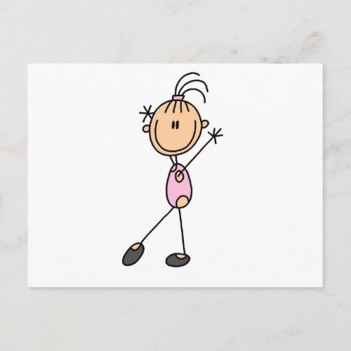 Stick Figure Girl Gymnast Tshirts and Gifts Postcard