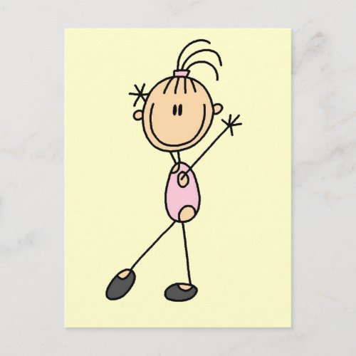 Stick Figure Girl Gymnast Tshirts and Gifts Postcard