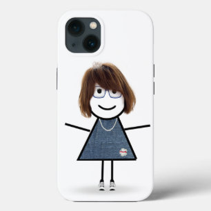 Stick Figure Girl In Glasses iPhone 13 Case