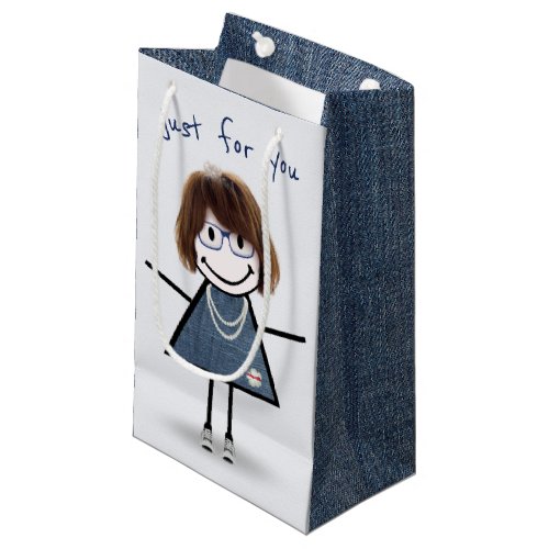 Stick Figure Girl In Sneakers    Small Gift Bag