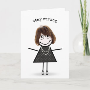 Stick Figure Girl In Sneakers Thinking Of You Card