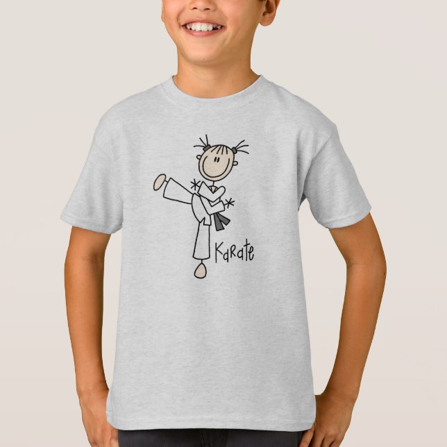 Stick Figure Girl Karate T-shirts and Gifts (Front)