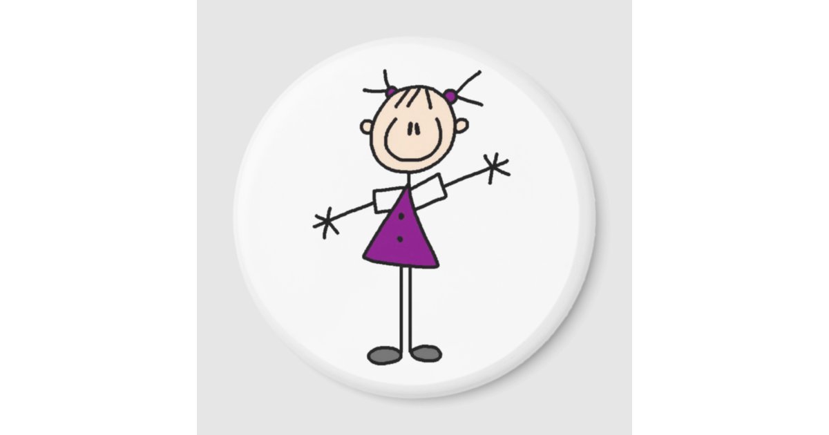 Stick Figure Girl Magnet | Zazzle