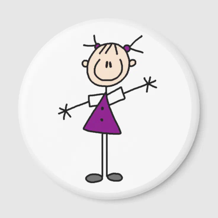 Stick Figure Girl Magnet | Zazzle