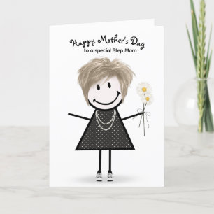Stick Figure Girl Mother's Day for Stepmom  Card