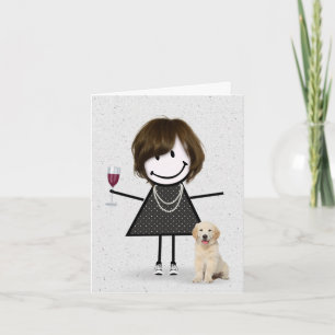Stick Figure Girl Note Card