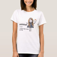 Stick Figure Girl Pickleball and Paddle