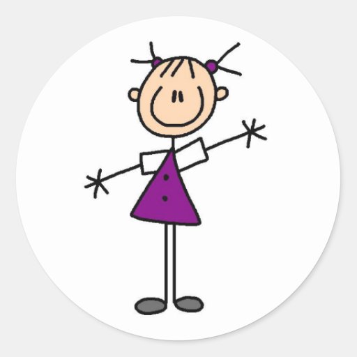 Stick Figure Girl Sticker | Zazzle