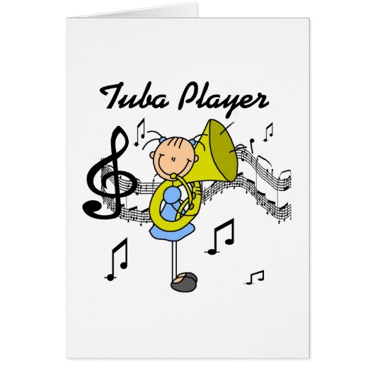 Stick Figure Girl Tuba Player T-shirts and GIfts (Front)