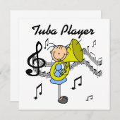 Stick Figure Girl Tuba Player T-shirts and GIfts (Front/Back)