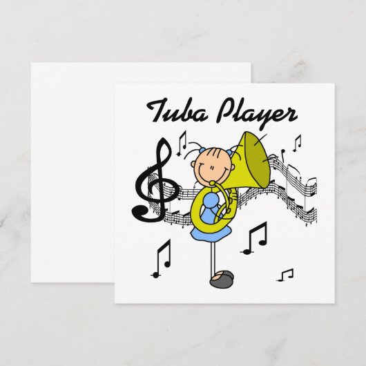 Stick Figure Girl Tuba Player T-shirts and GIfts (Front/Back)