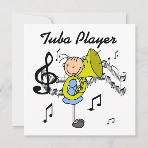 Stick Figure Girl Tuba Player T_shirts and GIfts