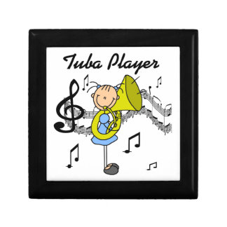 Stick Figure Girl Tuba Player T-shirts and GIfts Keepsake Box