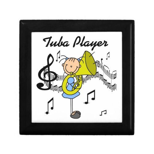 Stick Figure Girl Tuba Player T_shirts and GIfts Keepsake Box