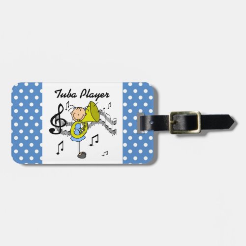 Stick Figure Girl Tuba Player T_shirts and GIfts Luggage Tag