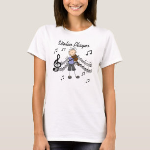 Stick Figure Girl Violin Player T-shirts and Gifts