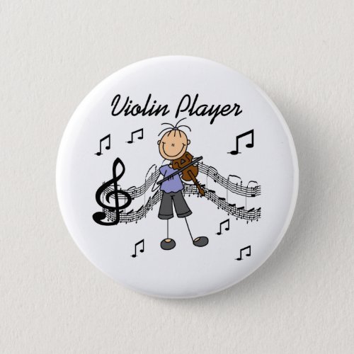 Stick Figure Girl Violin Player T_shirts and Gifts Pinback Button