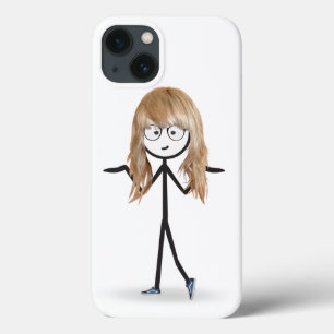 Stick Figure Girl With Blond Hair iPhone 13 Case