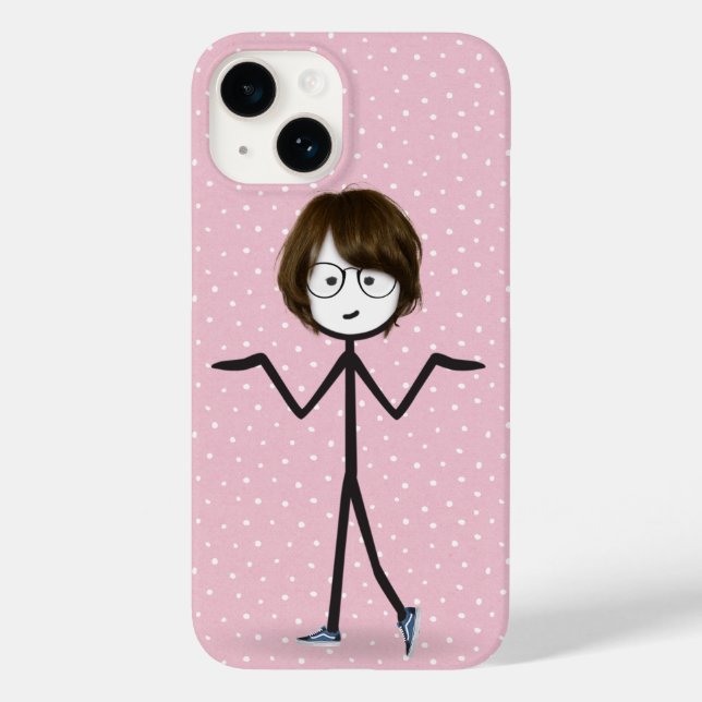 Stick Figure Girl With Dark Hair Case-Mate iPhone Case (Back)