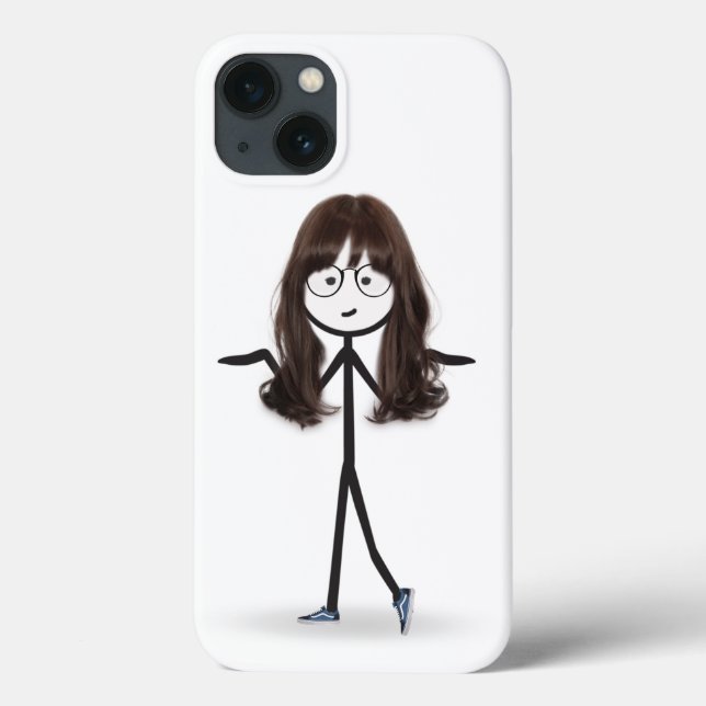Stick Figure Girl With Dark Hair Case-Mate iPhone Case (Back)