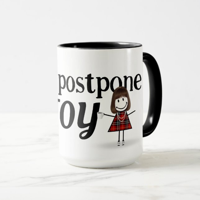 Stick Figure Girl With Joy Quote Mug (Front Right)