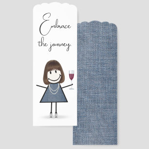 Stick Figure Girl With Red Wine Bookmarks