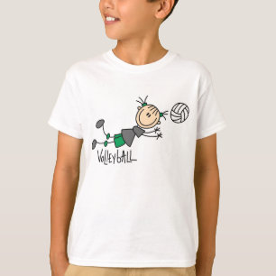 Stick Figure Girls Volleyball T-shirts