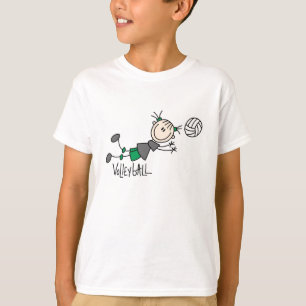 Stick Figure Girls Volleyball T-shirts and Gifts