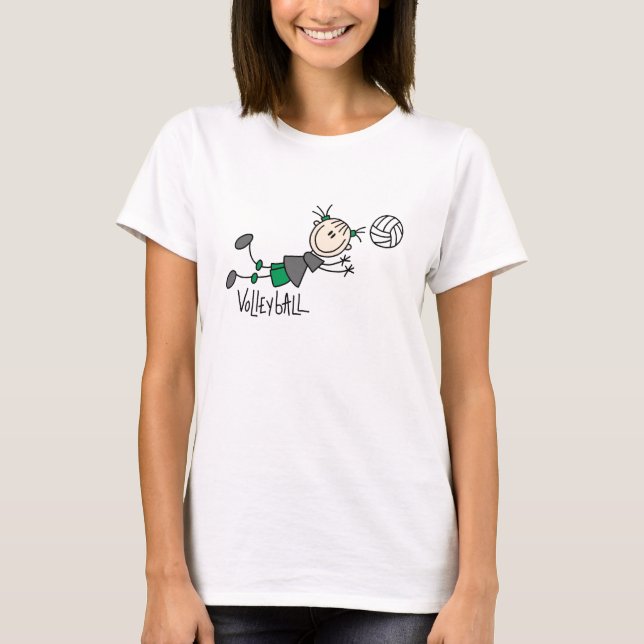 Stick Figure Girls Volleyball T-shirts and Gifts (Front)