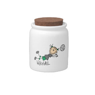 Stick Figure Girls Volleyball T-shirts and Gifts Candy Jar