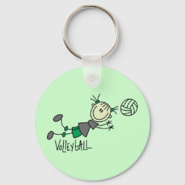 Stick Figure Girls Volleyball T-shirts and Gifts Keychain