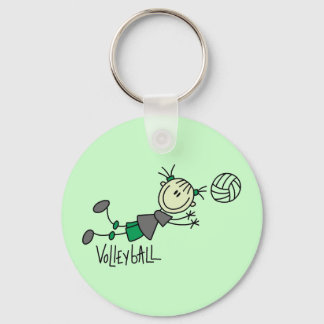 Stick Figure Girls Volleyball T-shirts and Gifts Keychain