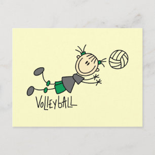 Stick Figure Girls Volleyball T-shirts and Gifts Postcard