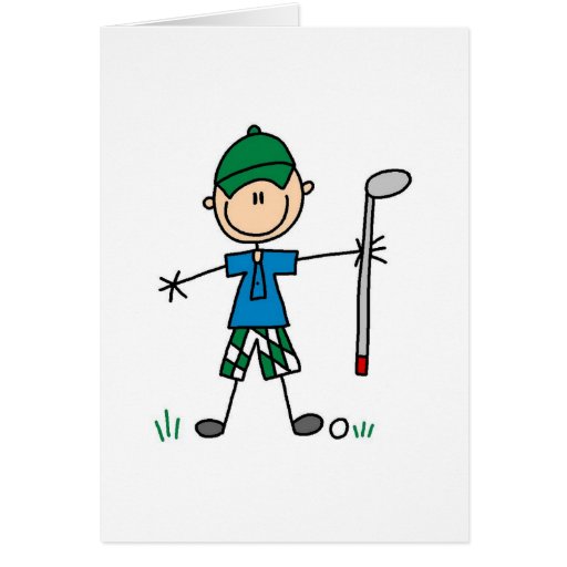 Stick Figure Golf Card | Zazzle