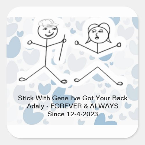 Stick Figure Got Your Back Sticker