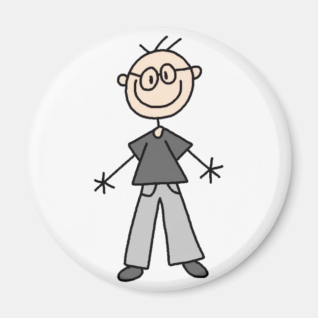 Stick Figure Grandpa Magnet (Front)