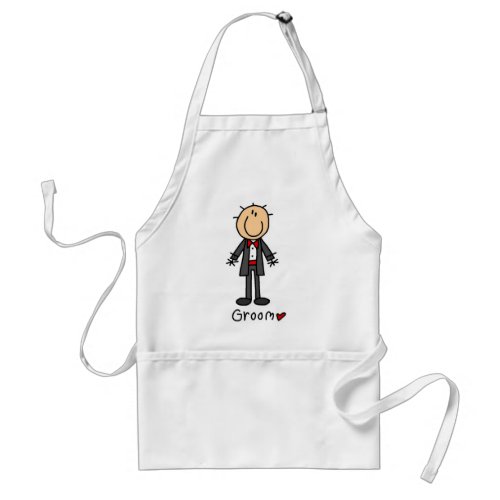 Stick Figure Groom T_shirts and Gifts Adult Apron