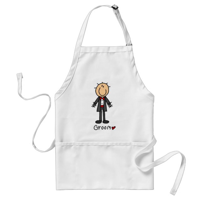 Stick Figure Groom T-shirts and Gifts Adult Apron (Front)