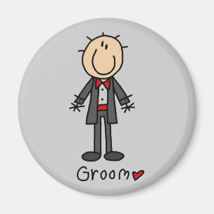 Stick Figure Groom T-shirts and Gifts Magnet