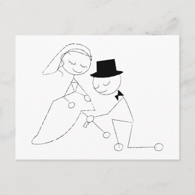 Stick Figure Groom with Garter Postcard (Front)