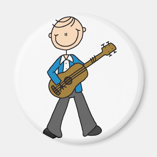 Stick Figure Guitarist Magnet (Front)