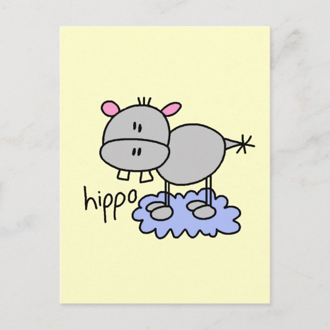 Stick Figure Hippo T-shirts and Gifts Postcard (Front)