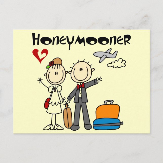 Stick Figure Honeymooner T-shirts and Gifts Postcard (Front)