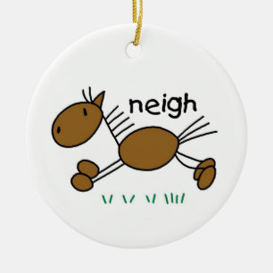 Stick Figure Horse T-shirts and Gifts Ceramic Ornament
