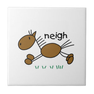 Stick Figure Horse T-shirts and Gifts Ceramic Tile