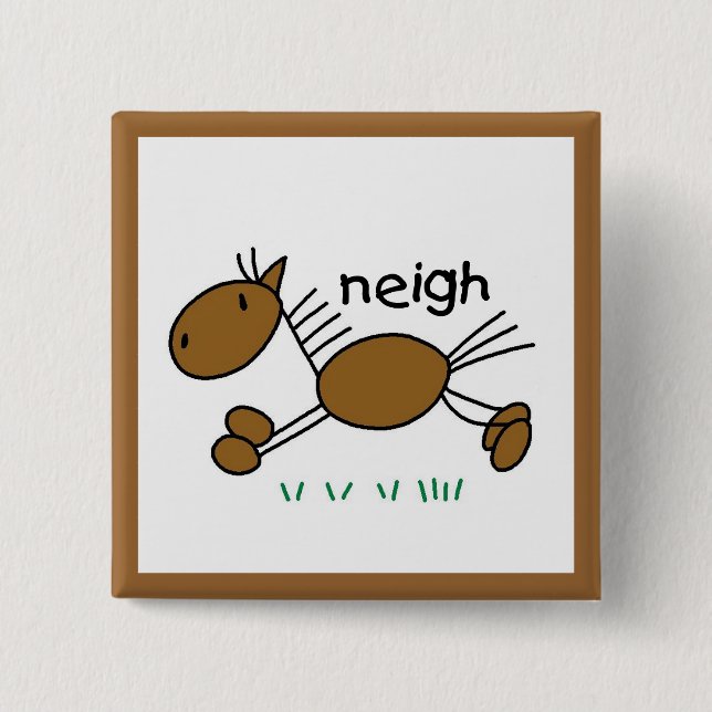 Stick Figure Horse T-shirts and Gifts Pinback Button (Front)