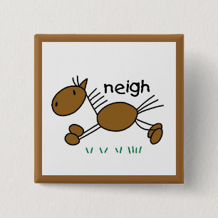Stick Figure Horse T-shirts and Gifts Pinback Button