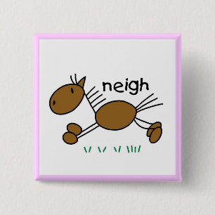 Stick Figure Horse Tshirts and Gifts Pinback Button