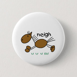 Stick Figure Horse Tshirts and Gifts Pinback Button